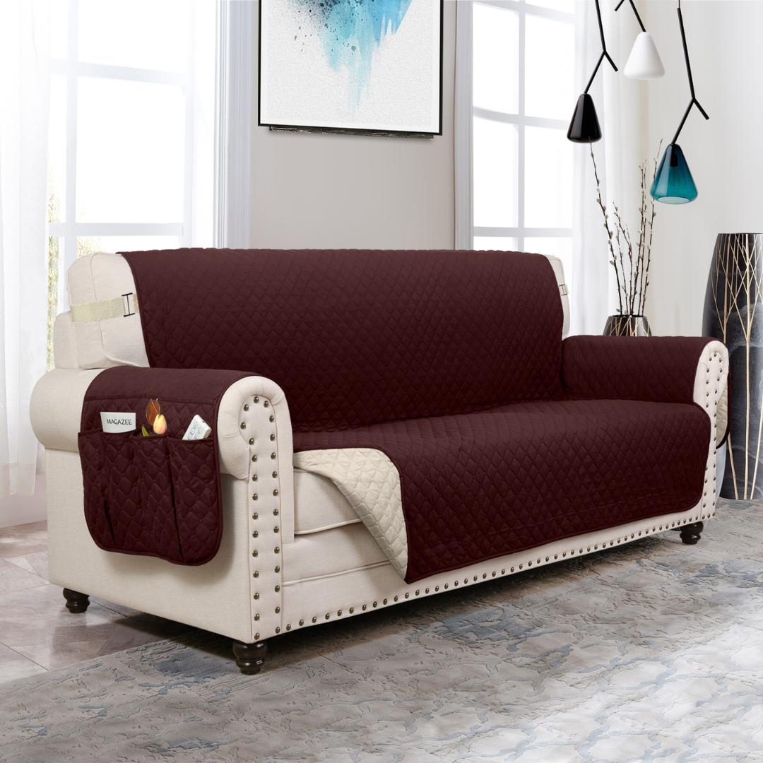 Cover Couch Furniture Protector With Side Pockets And Back Straps Reversible Colors Fall 2025 Pet Friendly