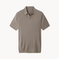Variant image for Luxurious Mulberry Silk Polo Shirt for Men, Elegant Ribbed Long Sleeve Golf Shirt, Soft Lyocell Cotton Blend, Versatile Casual Wear-1