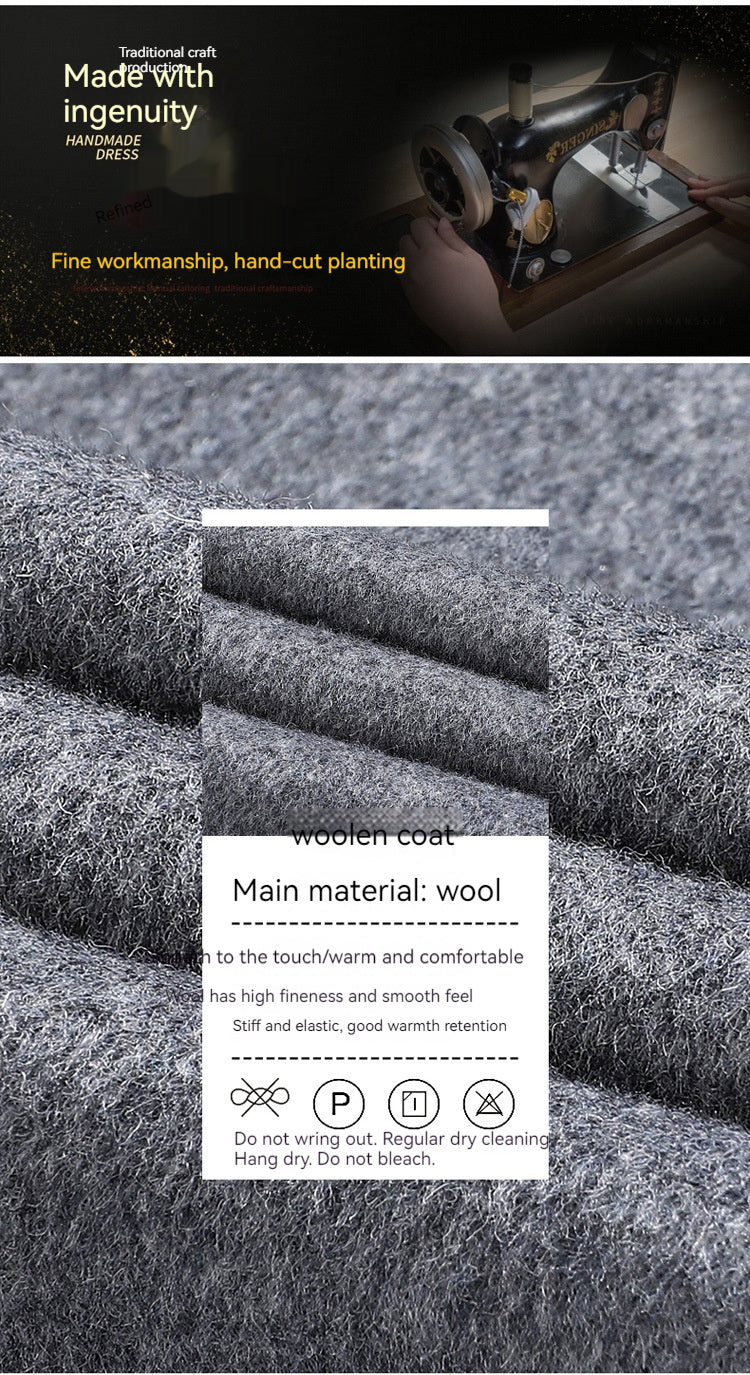 Structured Warm Overknee Wool Coat - Double Breasted, Winter