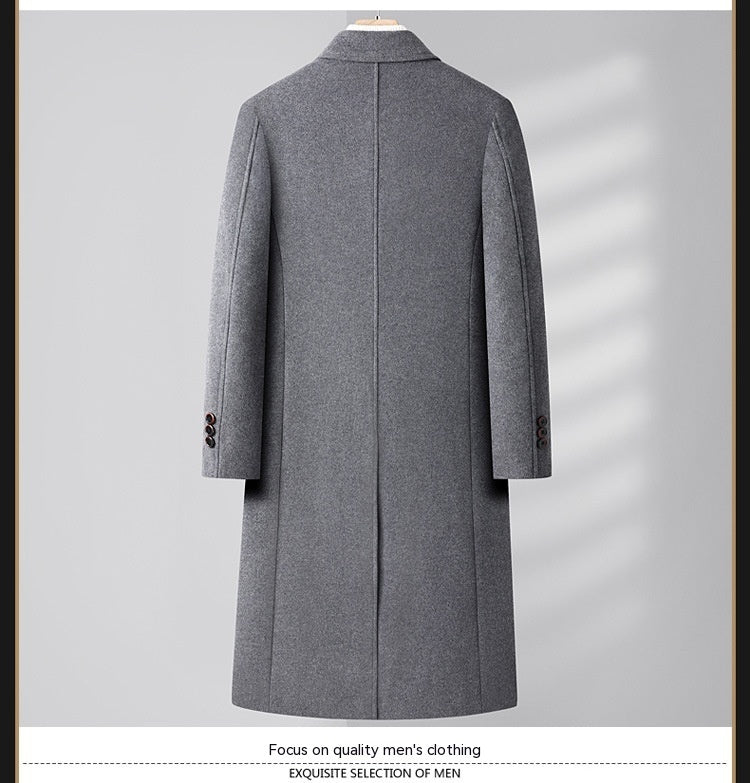Structured Warm Overknee Wool Coat - Double Breasted, Winter