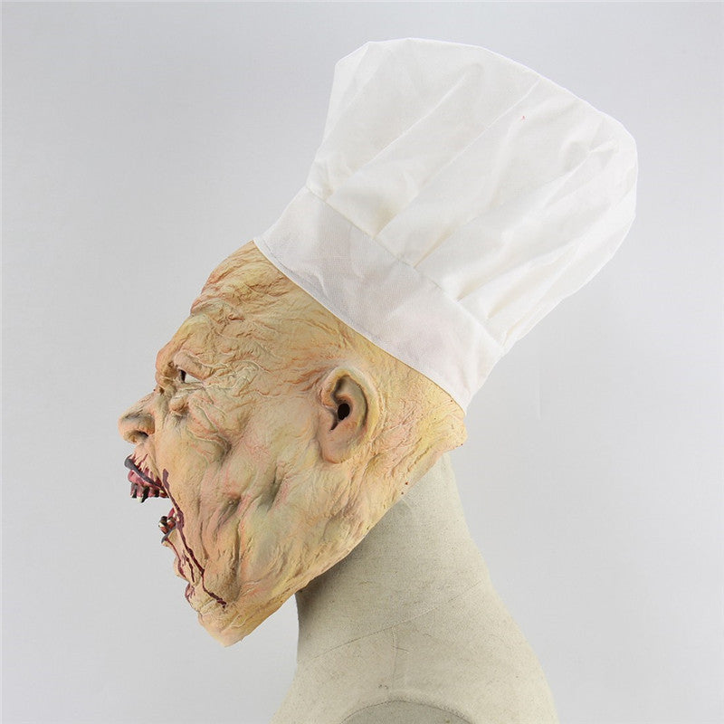 Chef Halloween Mask Full Face Bloody Horror Mask Adult