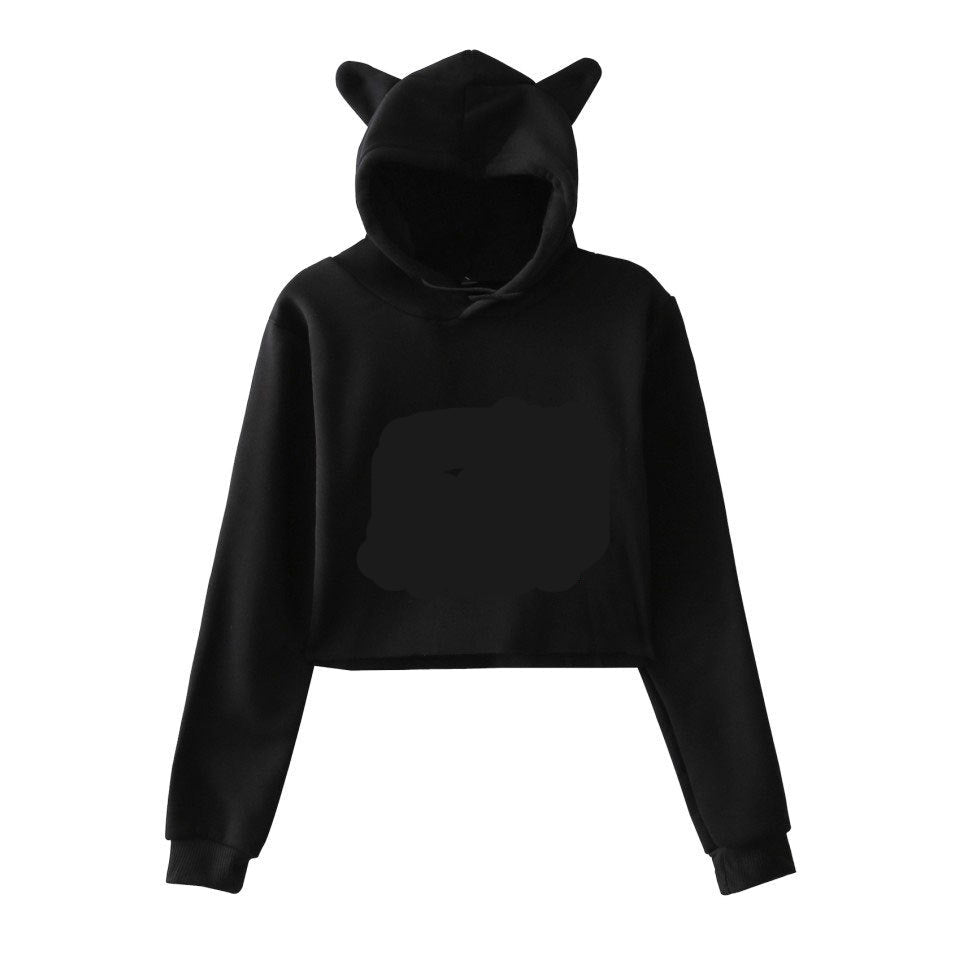 Plush Women's Cropped Hoodie - Boxy Relaxed Cut, Cotton