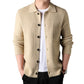 Textured Warm Men's Cardigan - Polo Lapel, Knit For Autumn