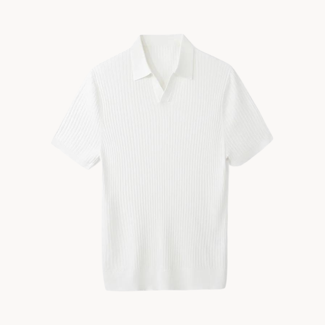 Variant image for Luxurious Mulberry Silk Polo Shirt for Men, Elegant Ribbed Long Sleeve Golf Shirt, Soft Lyocell Cotton Blend, Versatile Casual Wear-21