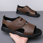 open-toe slip-on, synthetic leather, casual outdoor wear – Breathable men's sandals