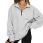 Light Women Zip Sweatshirt - Oversized Pullover Casual