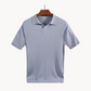 Luxurious Mulberry Silk Polo Shirt for Men, Elegant Ribbed Long Sleeve Golf Shirt, Soft Lyocell Cotton Blend, Versatile Casual Wear-4