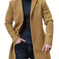 Refined Warm Men's Tweed Coat - Medium-Length Polyester