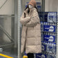 Women Insulating Long Puffer Coat - Relaxed Cotton Winter