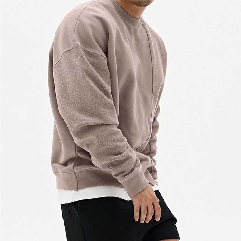 Mens Oversized Pullover Sweater - Crew Neck, Cotton, Casual