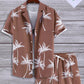 Variant image for Men's Summer Set with Tropical Print, Lightweight Shirt and Shorts, Relaxed Fit for Warm Weather Casual Outings-33