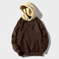 Plush Relaxed Men's Pullover Hoodie - Contrast Hood, Casual