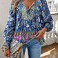 Variant image for Summer Floral Blouse for Women, Lightweight Cotton Top with Adjustable Fit and Boho Design, Perfect for Casual Outings-5