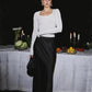 Elegant Black Maxi Skirt with Side Slit, Comfortable Long Skirt for Women, Versatile Design for Casual and Formal Wear-1