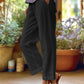 Variant image for Loose-Fitting White Linen Pants for Women, Breathable Wide Leg Casual Trousers-9