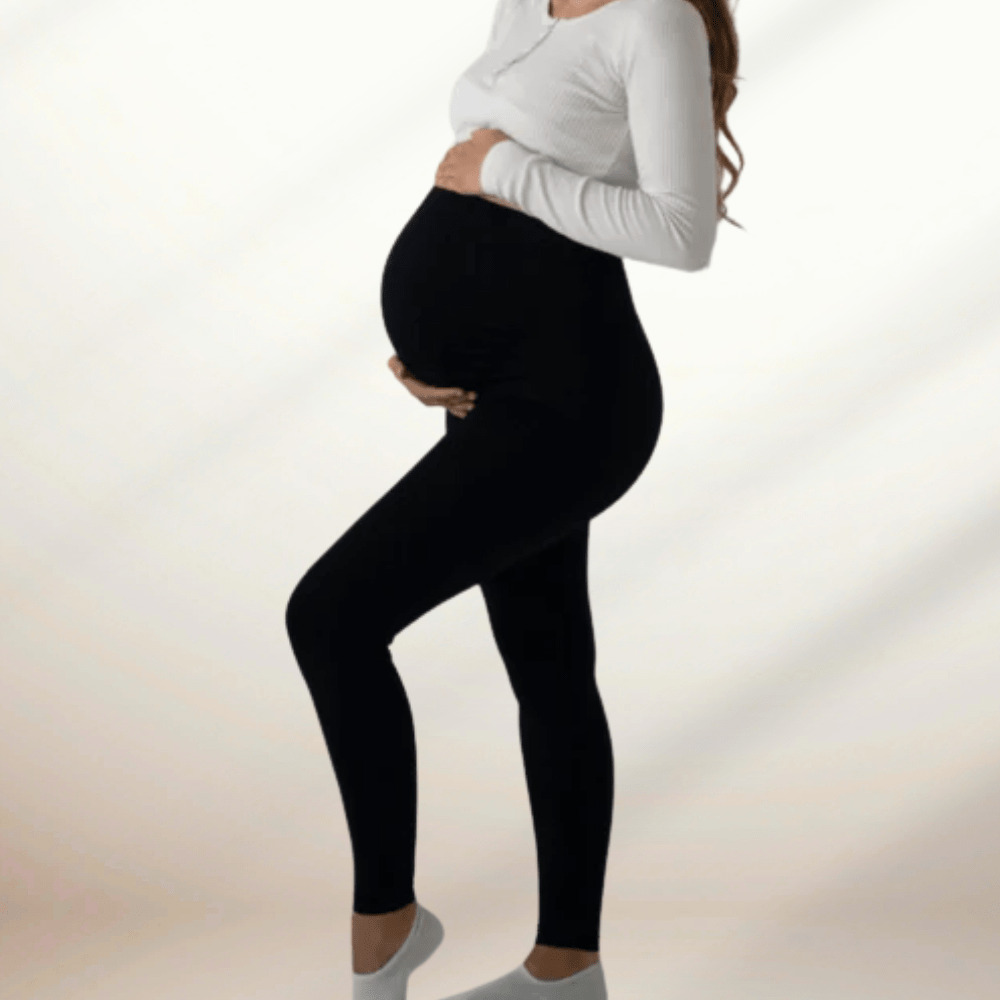 Comfortable Maternity Leggings with Supportive Stretch Belt for Pregnancy and Postpartum, Full-Length Yoga Pants-2