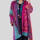 Cotton Vintage Linen Ethnic Print Cardigan - Large Size Long Sleeve Women's Sweater