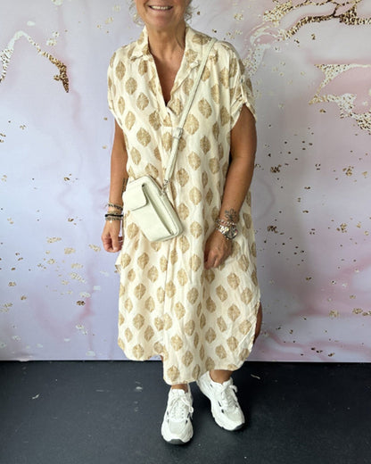 Variant image for Plus Size Women's Summer Dress, Airy Loose Fit with Breathable Fabric, Available in Natural Colors S to 3XL-1