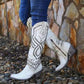 Women's Supportive Knee-High Boots - Studded Leather