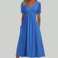 Elegant V-Neck Women's Dress, Flattering Fit in Breathable Fabric, Sizes S to 2XL - Perfect for Formal and Summer Occasions-6