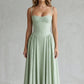 Light Women's Dress - bustier bodice, A-line skirt, polyester, for spring events