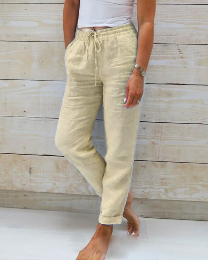 Variant image for Comfortable Men's Casual Pants with Elastic Waistband for All-Day Wear, Tailored Fit Casual Trousers-1