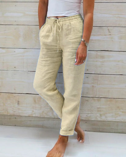 Variant image for Comfortable Men's Casual Pants with Elastic Waistband for All-Day Wear, Tailored Fit Casual Trousers-1