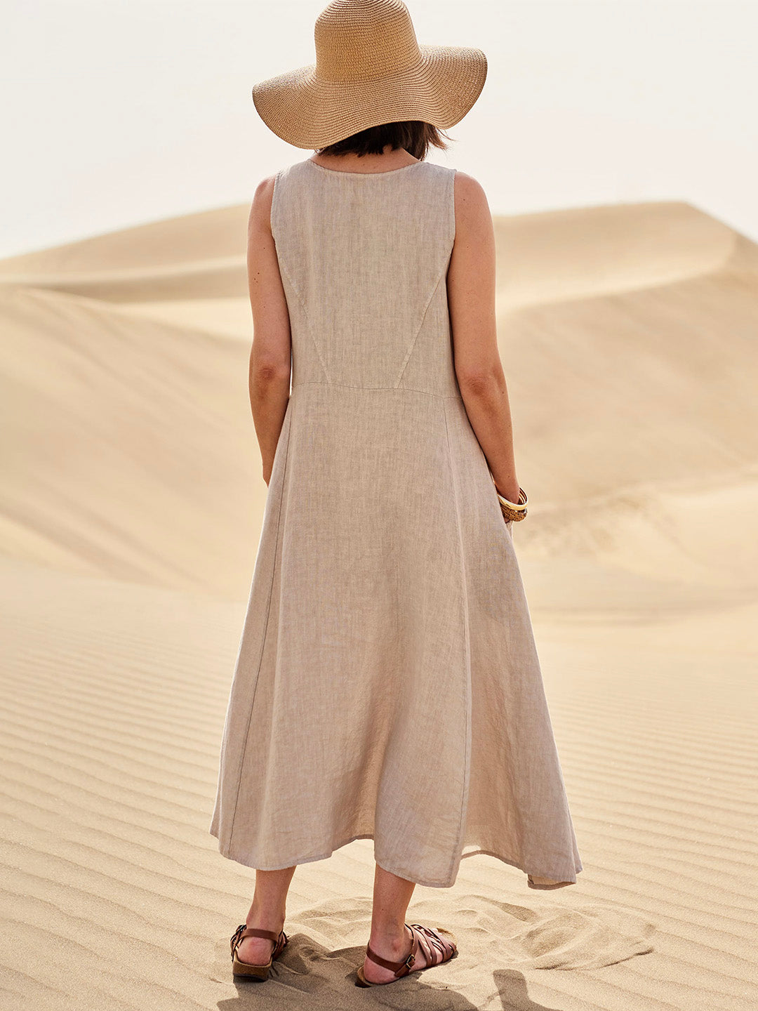 Womens Summer Dress with Pockets, Casual Knee-Length Cotton Dress for Everyday Comfort and Style-2