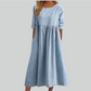 Brisa Cotton Dress - Loose Fit, Breathable Summer Style, Casual Regular Wear, Side Pockets for Comfort