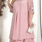 Variant image for Elegant Plus Size Women's Dress for Formal Occasions, Stylish Wedding Guest Dress, Comfortable Knee-Length Design-5