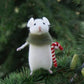Felt Handcrafted Pumpkin Mouse Ornament - Unique Seasonal Decor for Halloween & Christmas Celebrations
