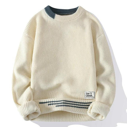 Plush Mens Crewneck Sweater - Relaxed Knit, Warm Casual