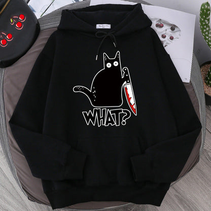 Men’s Oversized Hoodie - Graphic Pullover, Wool Lined Casual
