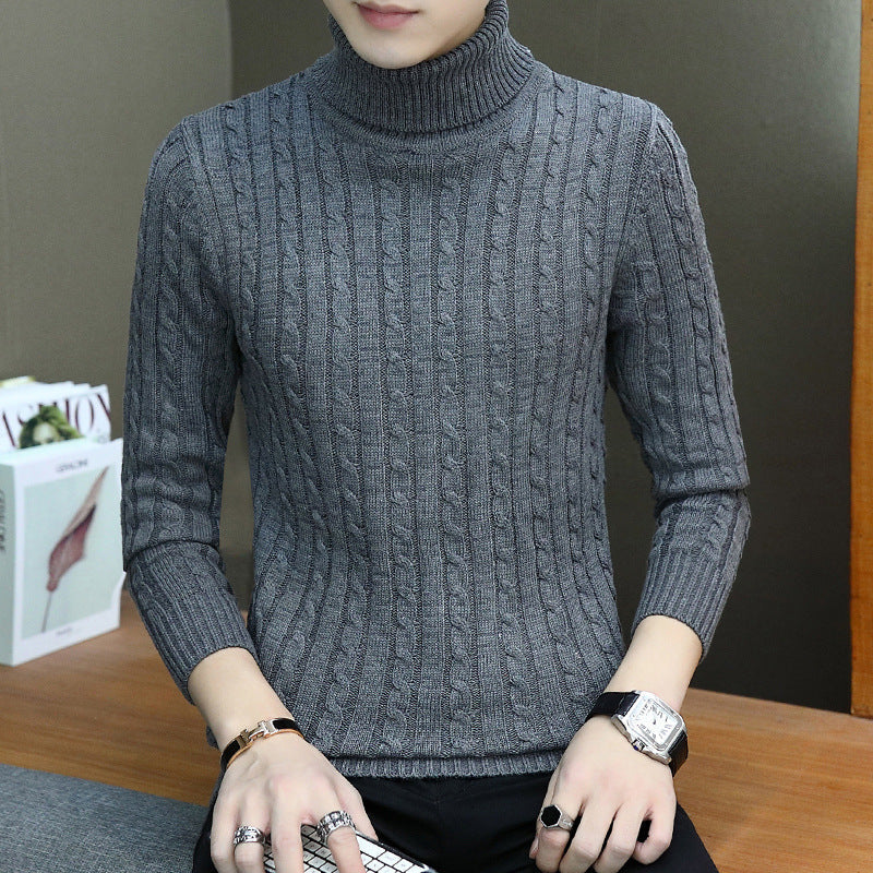 Men’s Fitted Turtleneck Sweater - Slim Fit Cotton Blend