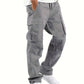 Variant image for Oversized Black Cargo Pants for Men with Multiple Pockets, Comfortable Fit and Durable Cotton Blend Trousers-9