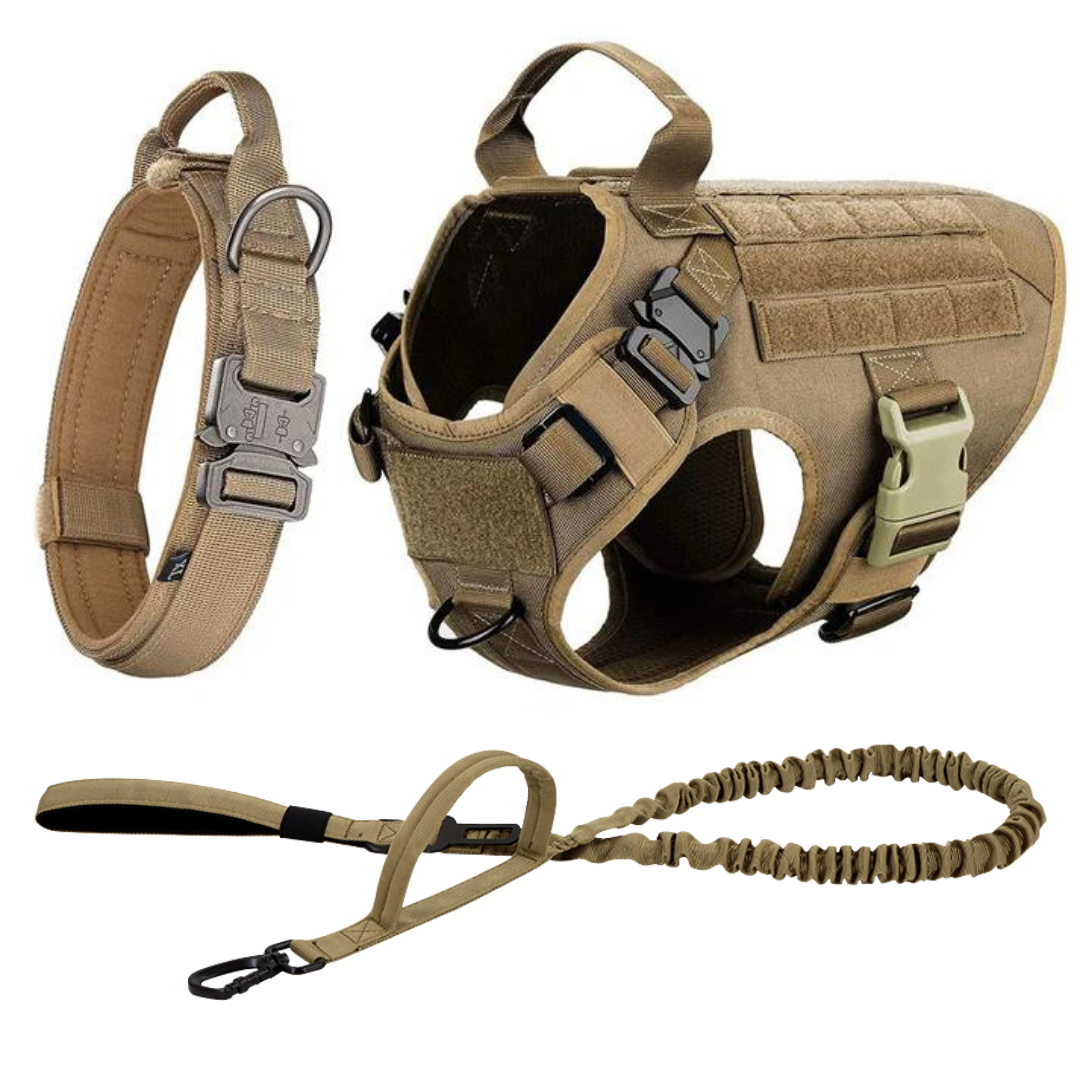 Tactical Dog Harness No-Pull With Front And Back D-Rings Fast-Release Buckles Top Handle Heavy-Duty Training