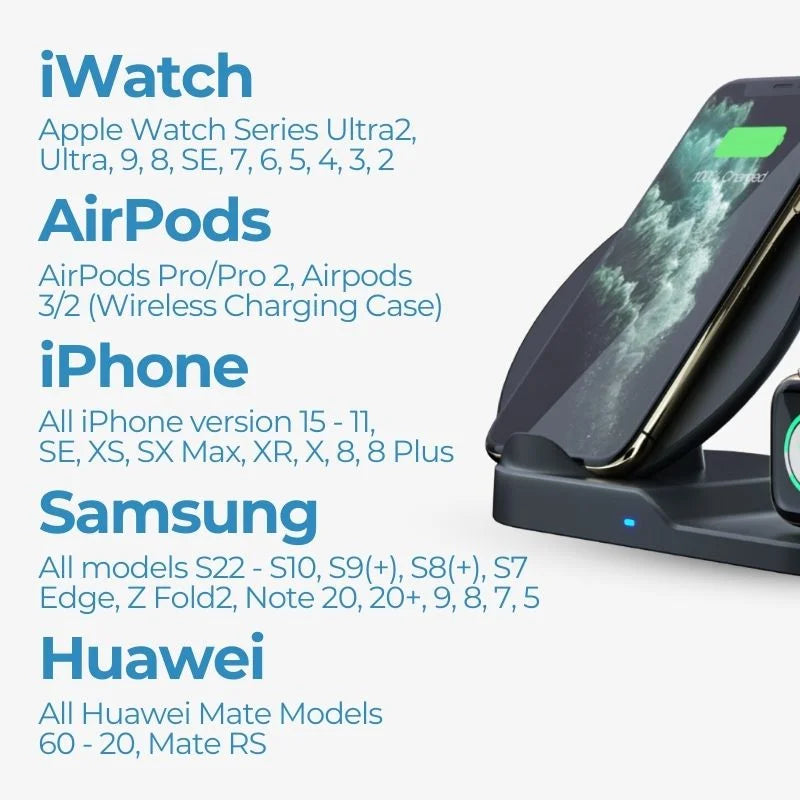 3 In 1 Cordless Charging Dock Station Desk Organizer