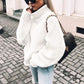 Women Oversized Turtleneck Sweater - Chunky Knit, Winter