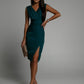 Variant image for Elegant One-Shoulder Black Dress with High Split for Formal Events, Wedding Guest and Cocktail Dresses Available in Multiple Colors-8