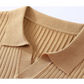 Luxurious Mulberry Silk Polo Shirt for Men, Elegant Ribbed Long Sleeve Golf Shirt, Soft Lyocell Cotton Blend, Versatile Casual Wear-3
