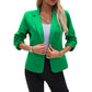 button-front, tailored, structured, polyester, office wear – Breathable women's blazer
