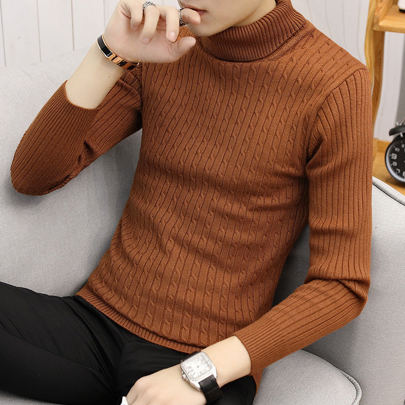Men’s Fitted Turtleneck Sweater - Slim Fit Cotton Blend