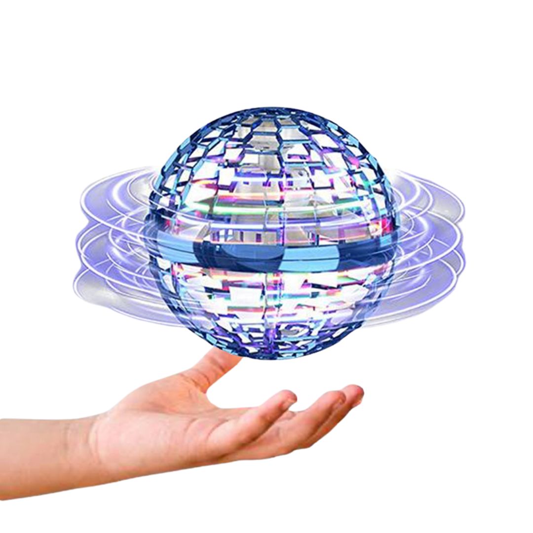LED Flying Magic Orb Drone Toy - 360° Rotating UFO Ball for Kids, Safe & Battery-Powered Fun