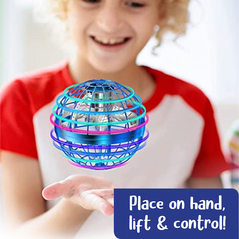 LED Flying Magic Orb Drone Toy - 360° Rotating UFO Ball for Kids, Safe & Battery-Powered Fun