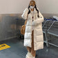 Women Insulating Long Puffer Coat - Relaxed Cotton Winter