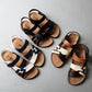 Light Men's Sandals - Hollow-Out Design, Cork Footbed, Casual Regular Wear