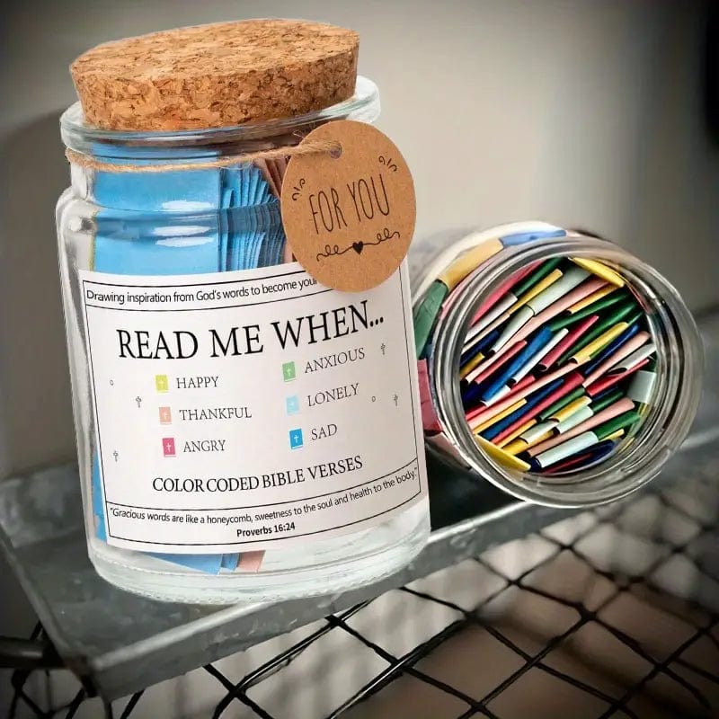 90 Day Inspirational Bible Verses Jar - Handcrafted Regular Scripture for Faith and Gratitude