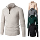 Men's Fitted Half Turtleneck Zip Sweater - Ribbed Knit