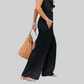 Retro Elegant Baggy Pants for Women - Loose High Waist Vintage Linen Wide Leg Trousers