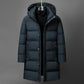 Men's Insulating Mid-Length Down Coat - Boxy, Polyester